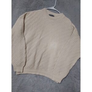 Vintage Harbour Classics Sweater Mens Large Grunge Textured Cream Chunky 90s